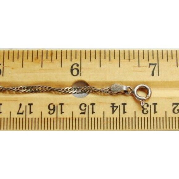 6.75" Sterling Silver Vintage Bracelet Patina Grams 1.64 Twist Italy 925 ALFI - Picture 3 of 6